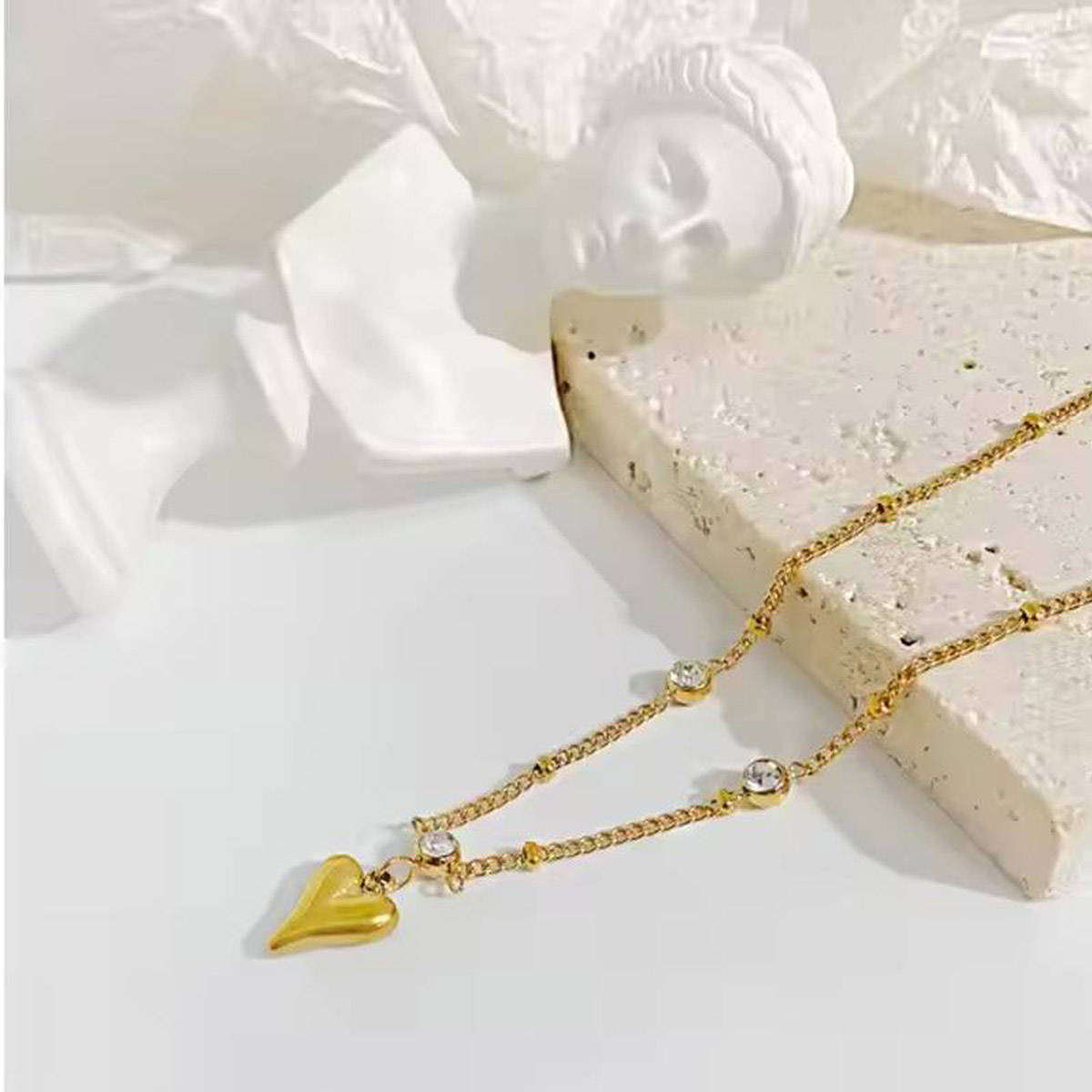 Aatmana White Gold Plated Stones Anklet