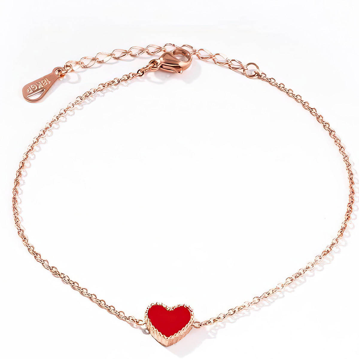 Aatmana Red Rose Gold Plated Stones Anklet