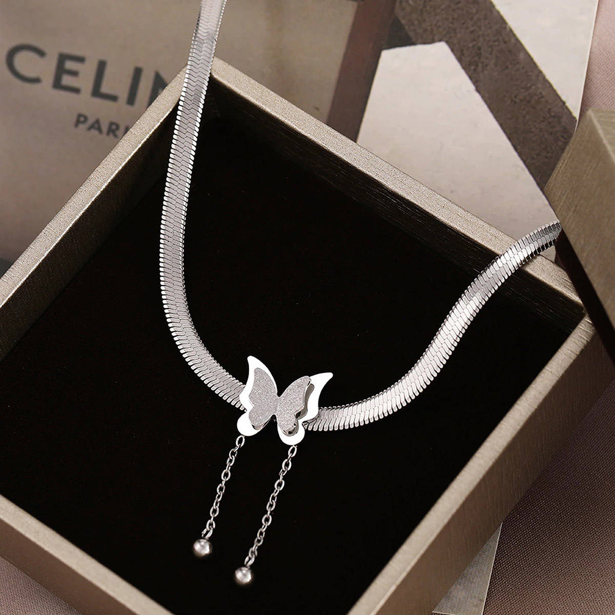 Aatmana Silver Plated Statement Necklace