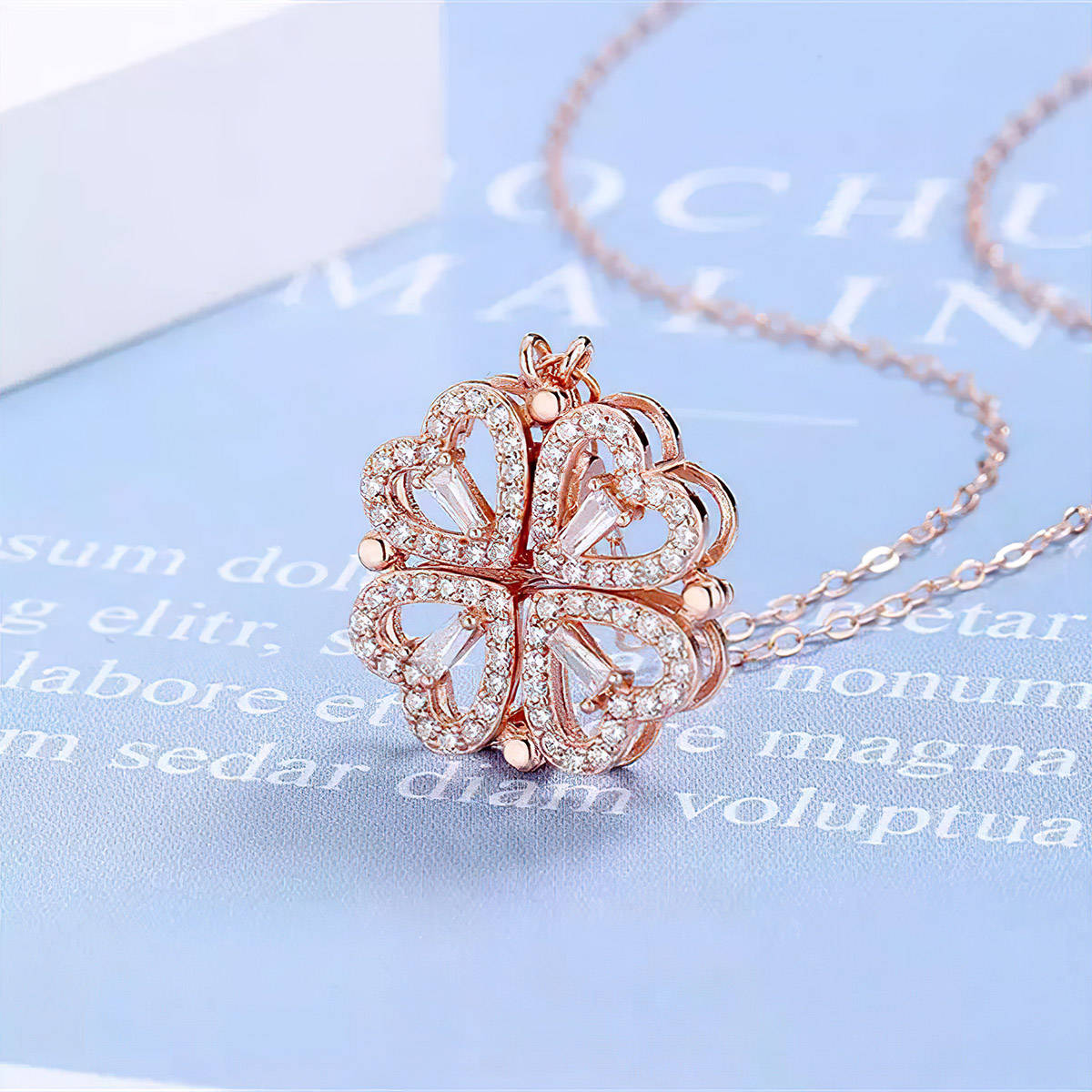 Aatmana White Rose Gold Plated Stones Necklace