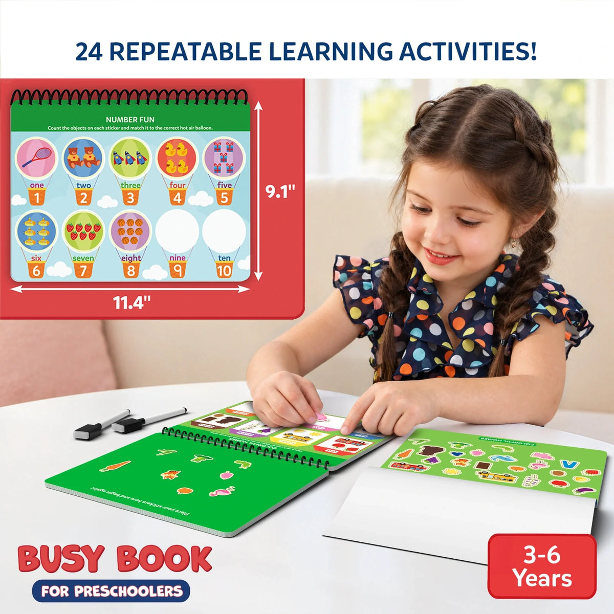 Skillmatics Busy Book For Preschoolers | Reusable Sticker Activity Book (ages 3-6)