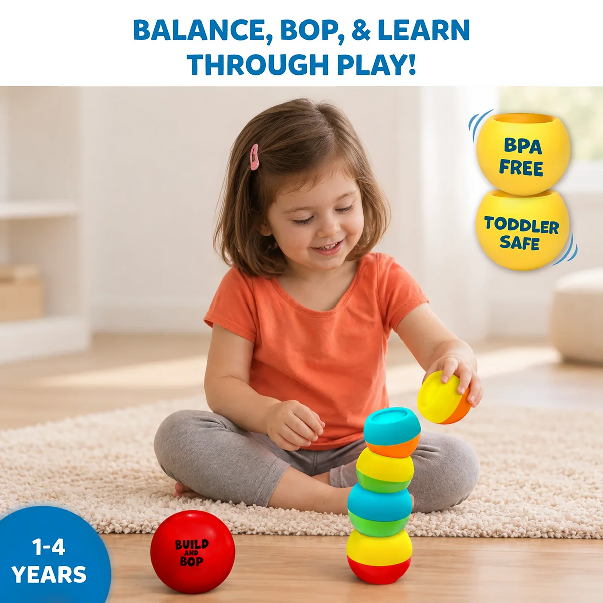 Skillmatics Build And Bop: Stacking & Toppling Toy for Toddlers (ages 1-4)