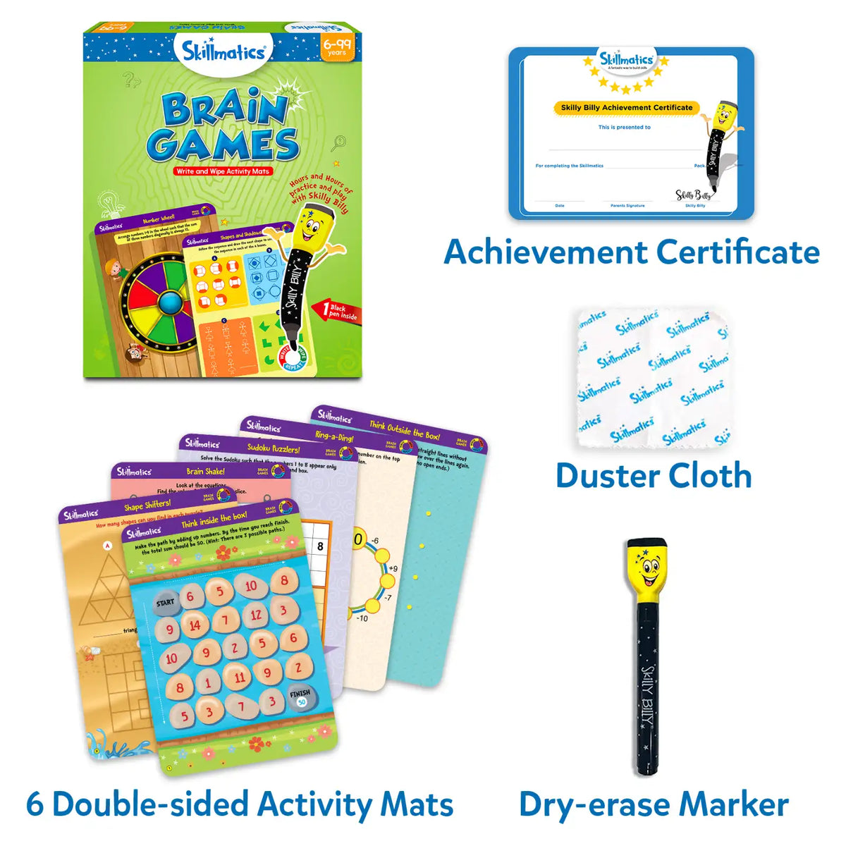 Skillmatics Brain Games | Reusable Activity Mats (ages 6+)