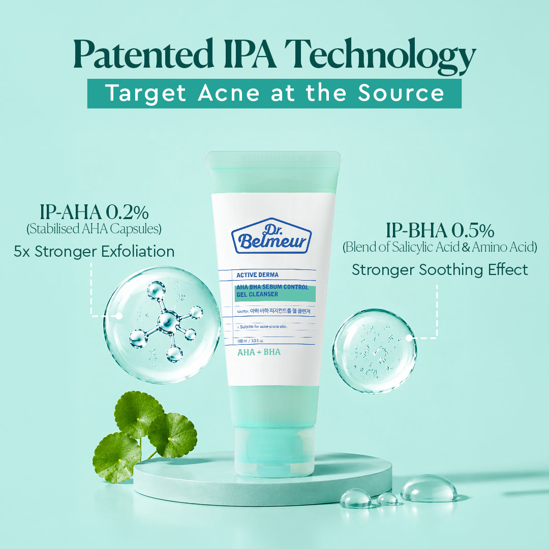 The Face Shop Dr Belmeur AHA BHA Sebum Control Gel Cleanser For Acne Prone Skin With Salicylic Acid