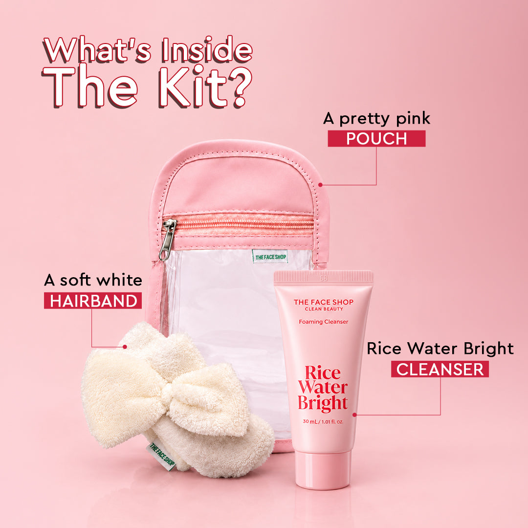 Affiliate Rice Water Bright Glow Starter Kit with Cleanser, Headband & Pouch (30ml)