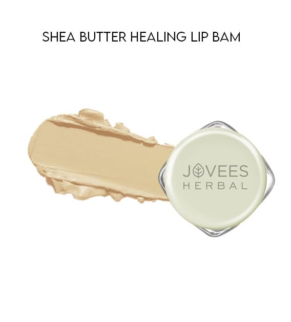 JOVEES Herbal Shea Butter Healing Lip Balm | 24 Hour Hydration | Heals Dry And Flaky Lips | Gives Soft And Supple Lips 8G, Off White