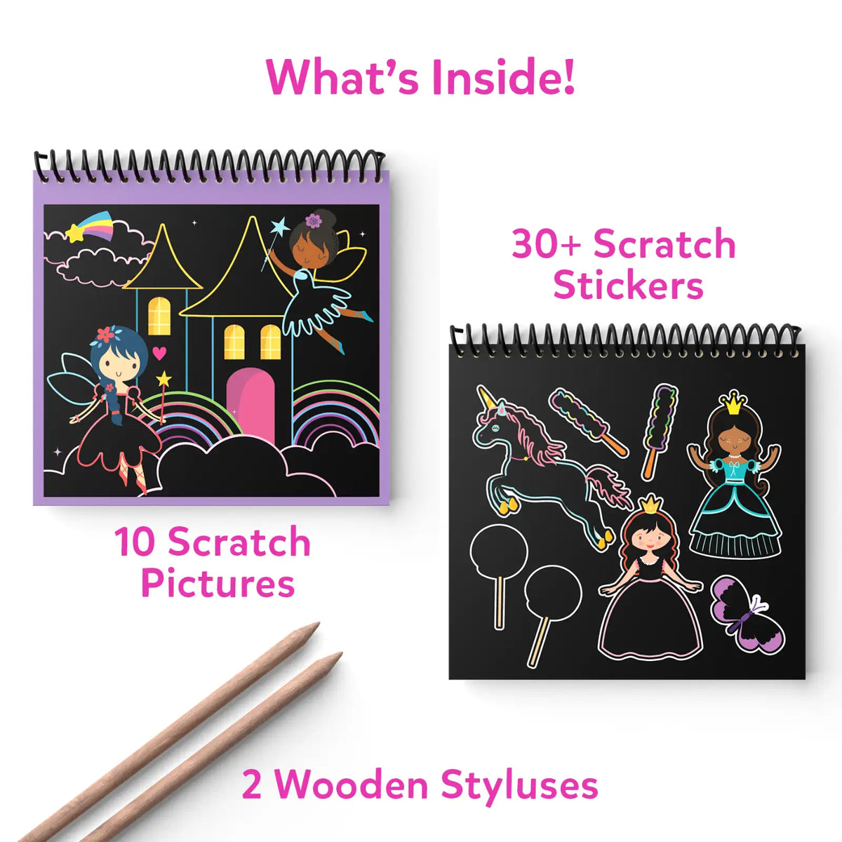 Skillmatics Travel Friendly Magical Scratch Art Book: Unicorns & Princesses (ages 3-8)