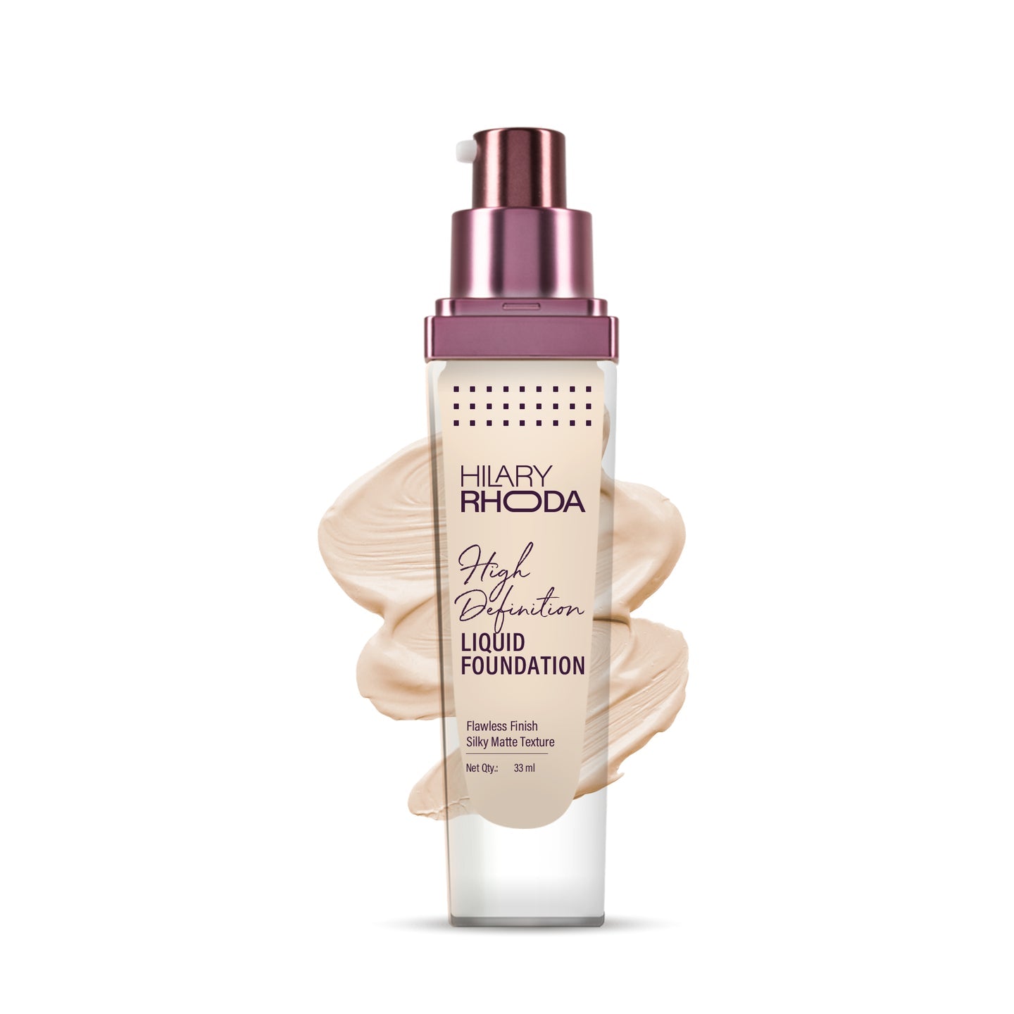 High Definition Liquid Foundation Poreless Perfection | Blends Flawlessly | Matte Finish & Lightweight Formula | High Coverage Formula | Skin-True Finish | Invisible Wear Formula  Color: White Ivory 01