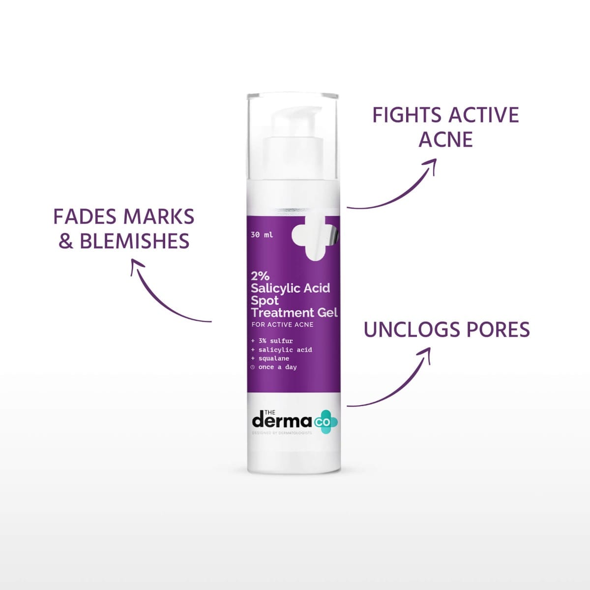 The Derma - 2% Salicylic Acid Spot Treatment Gel with 3% Sulfur (30mL)