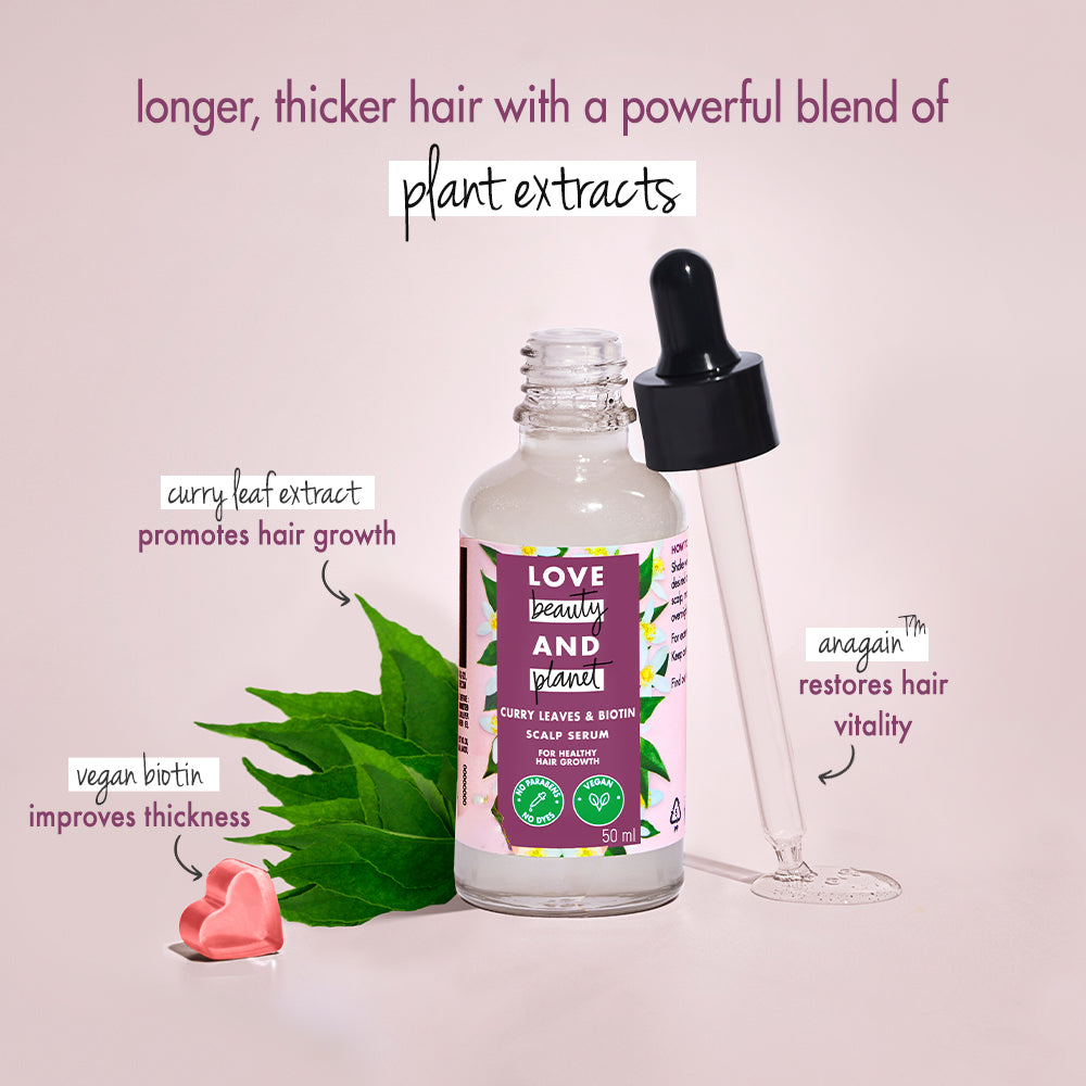 Love Beauty & Planet Curry Leaves & Vegan Biotin Hair Growth Scalp Serum