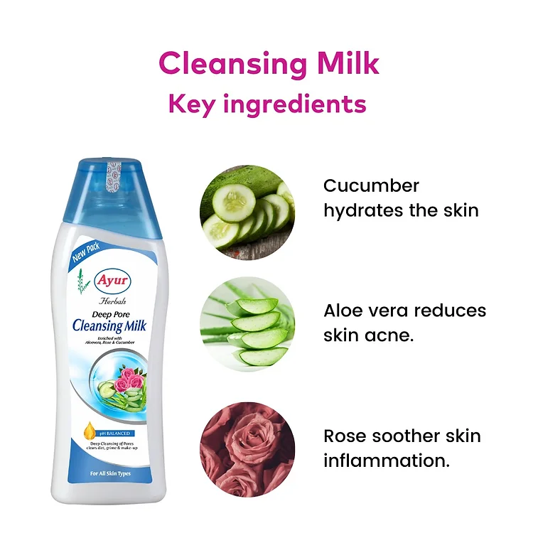 Ayur Herbals Deep Pore Cleansing Enriched With Aloevera, Rose & Cucumber 100ml