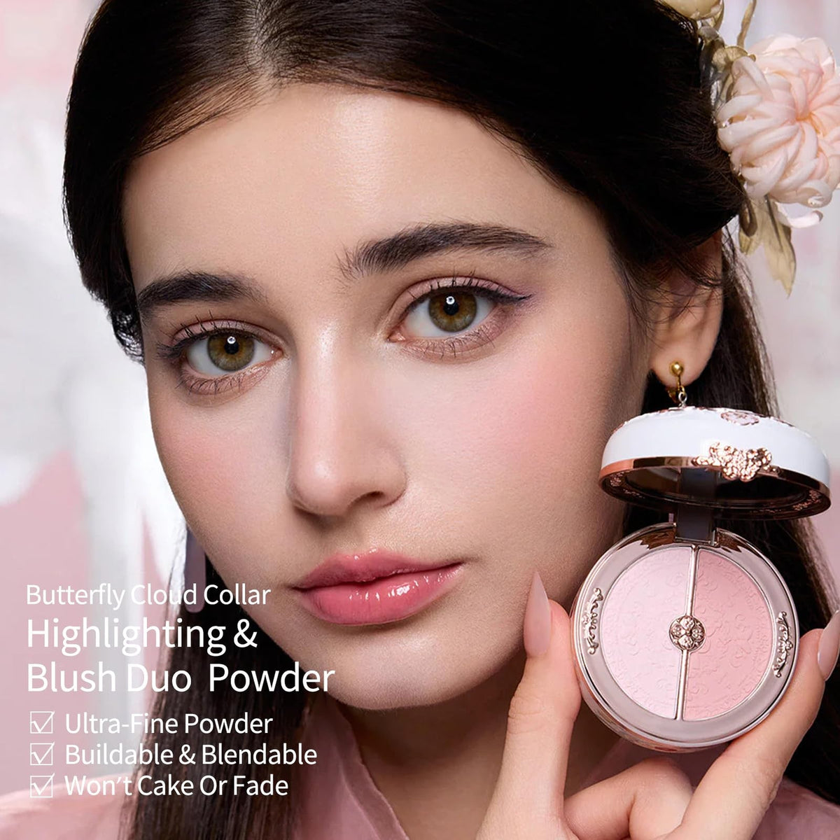 Flower Knows Butterfly Cloud Collar Rouge Box Blush Duo 05 Pearwood