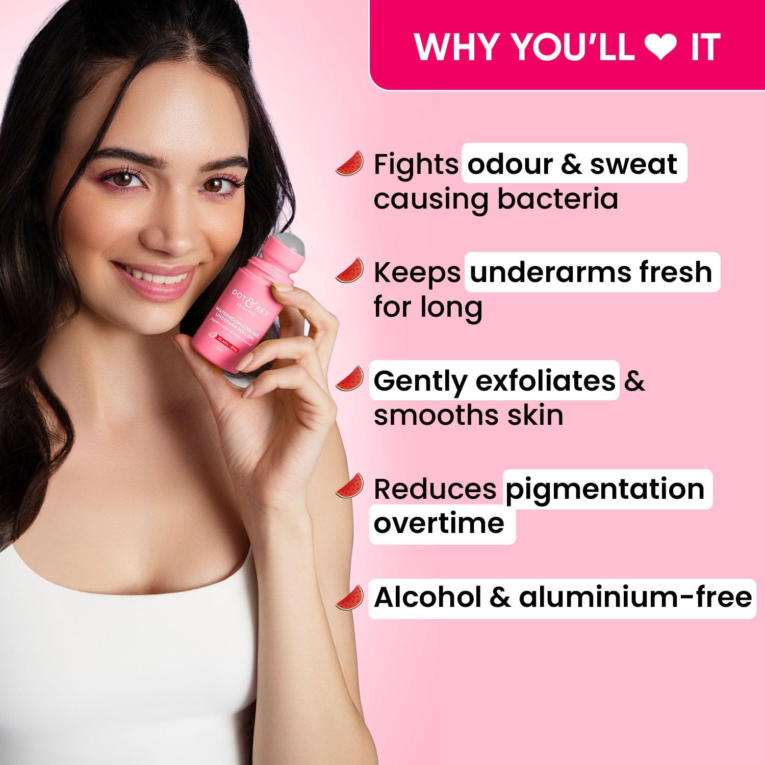 Dot & Key - Watermelon Cooling Underarm Roll On (50ML)