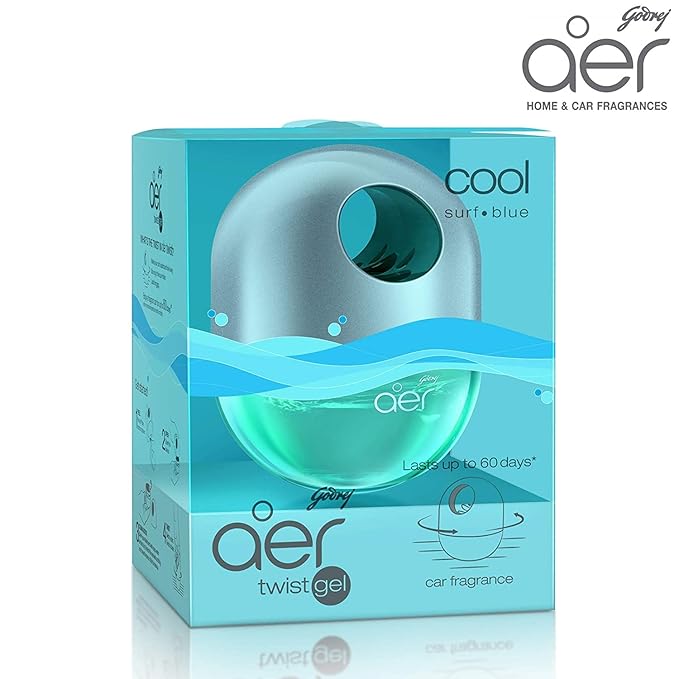 Godrej aer Twist Gel Car Air Freshener Cool Surf Blue (45g)
