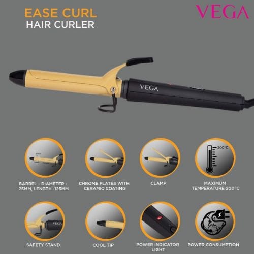 Vega - Ease Curl Hair Curler (25MM Barrel) - (VHCH-02)