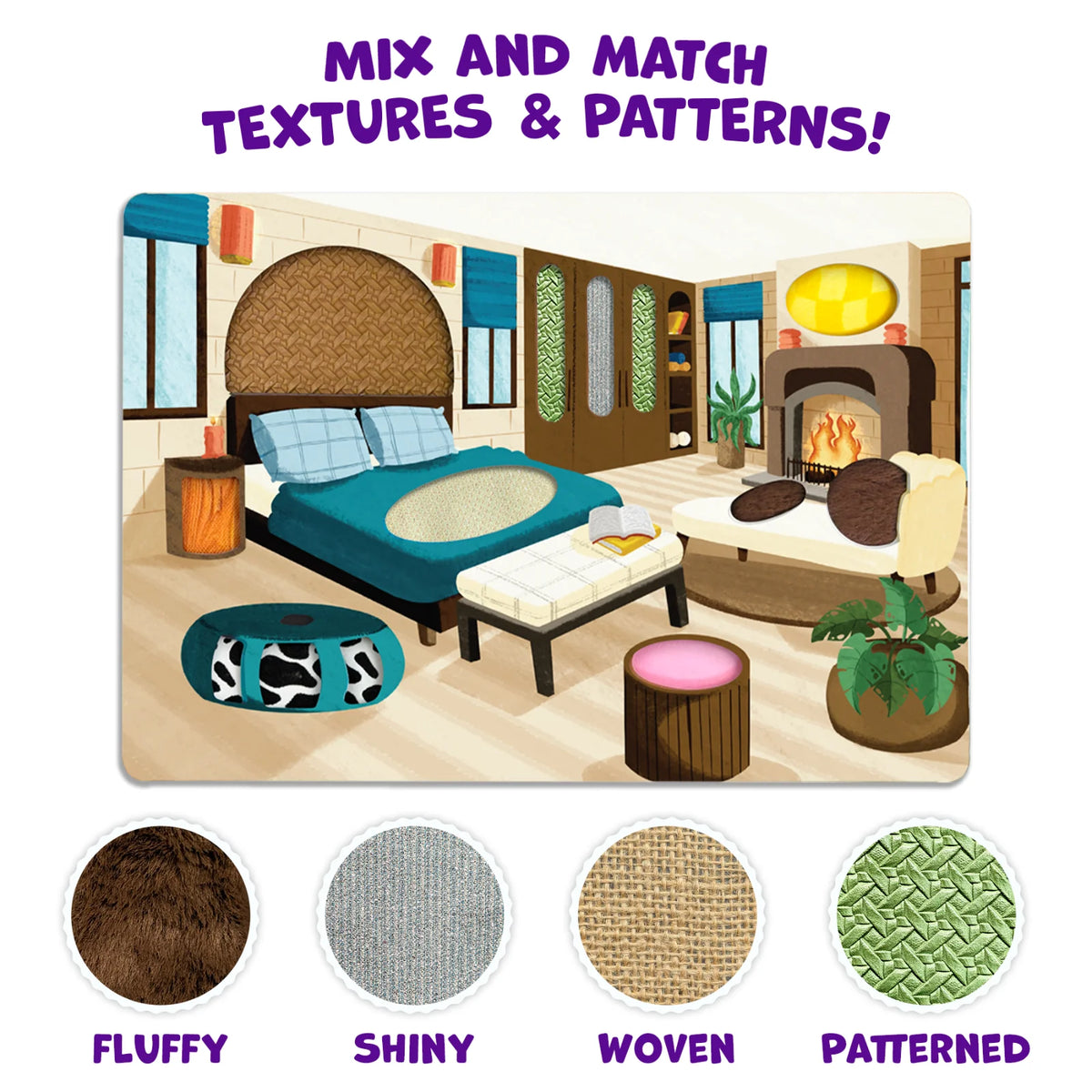 Skillmatics Fab Tabs: Design Your Dream Home | Tactile & Sensory Fabric Art (ages 4+)