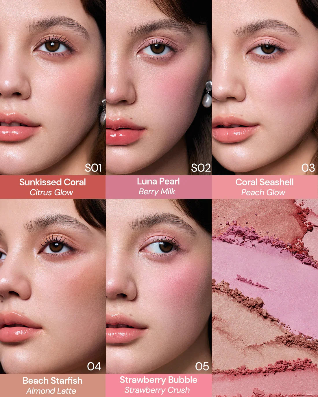 Flower Knows Shell's Jewel Silk Satin Blush S01 Sunkissed Coral