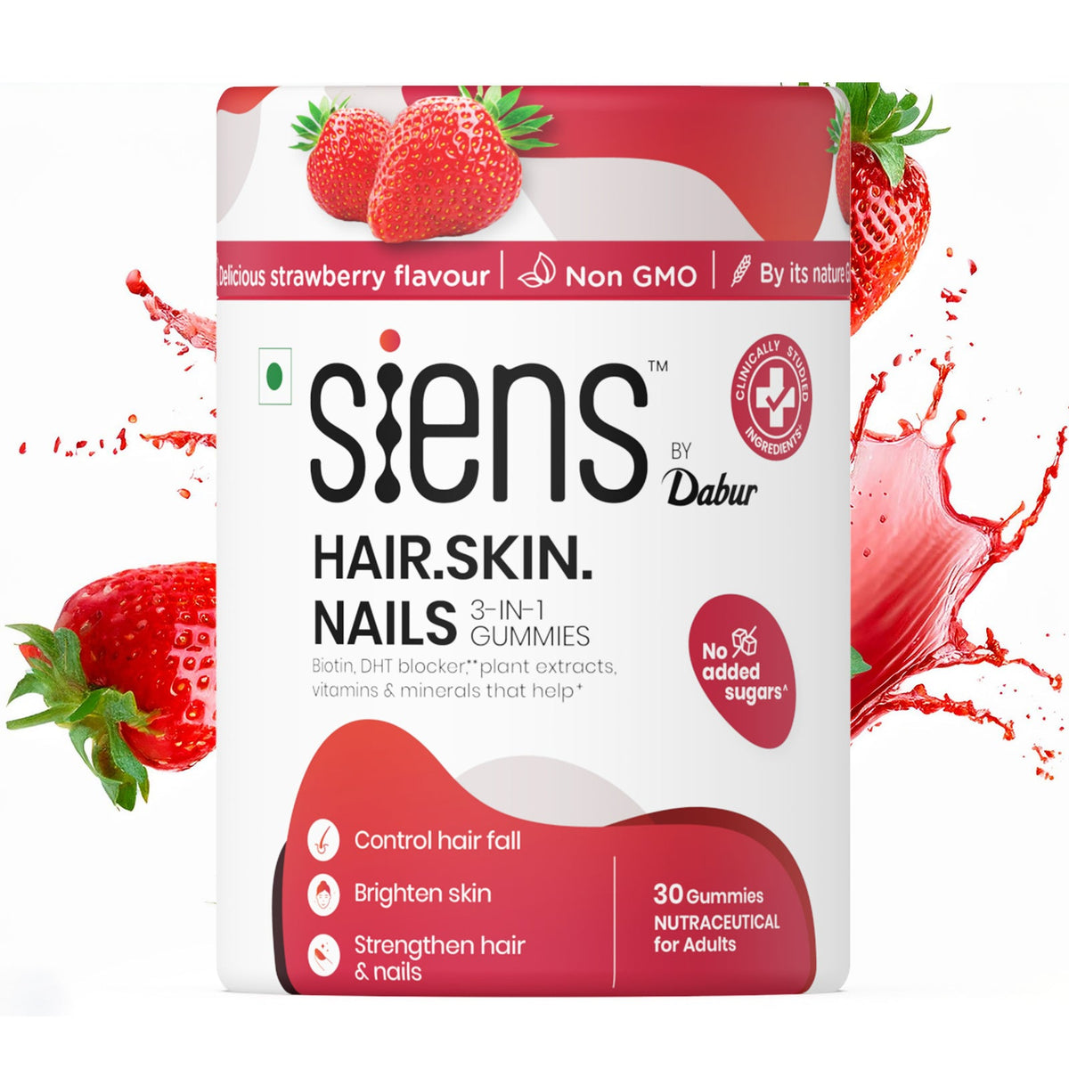 Dabur Siens by Dabur Skin Glow & Hair Growth Combo: Hydrolyzed Marine Collagen, 100 g + Hair, Skin & Nails Gummies, 30s pack Combo