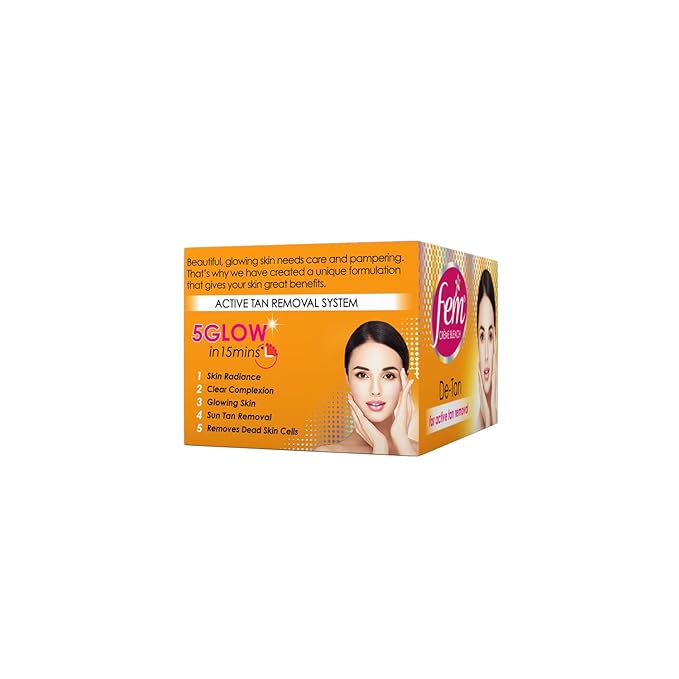 Fem De-tan Creme Bleach - 30g | For Active Tan Removal | Brightens Skin | Evens Skin Tone | Long Lasting Results | For All Skin Types