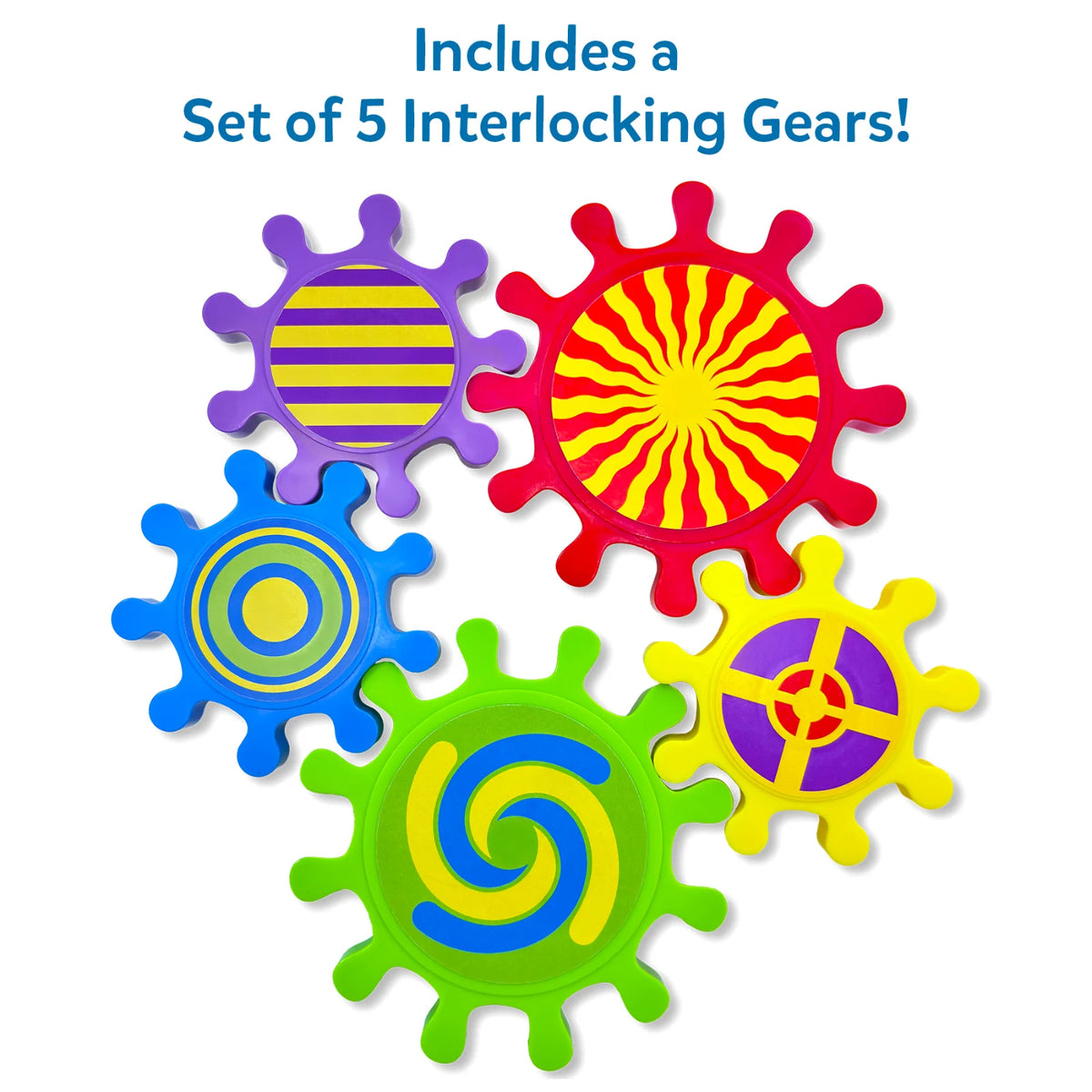 Skillmatics Spinny Gears: Pattern Pop | 5 Interlocking Gears (Ages 6-36 months)