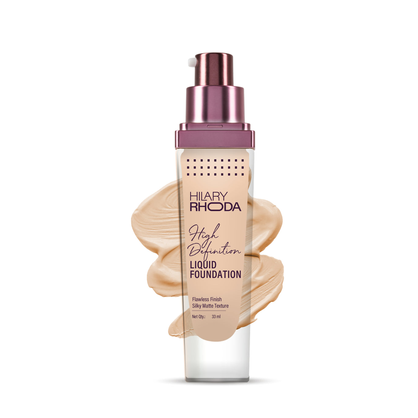 High Definition Liquid Foundation Poreless Perfection | Blends Flawlessly | Matte Finish & Lightweight Formula | High Coverage Formula | Skin-True Finish | Invisible Wear Formula Color: Nude Beige 04