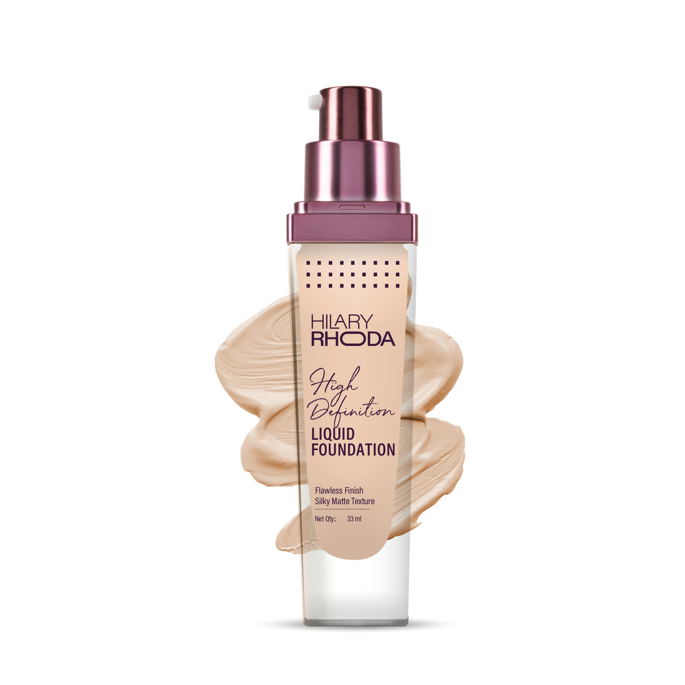 High Definition Liquid Foundation Poreless Perfection | Blends Flawlessly | Matte Finish & Lightweight Formula | High Coverage Formula | Skin-True Finish | Invisible Wear Formula  Color: Rose Blush 02