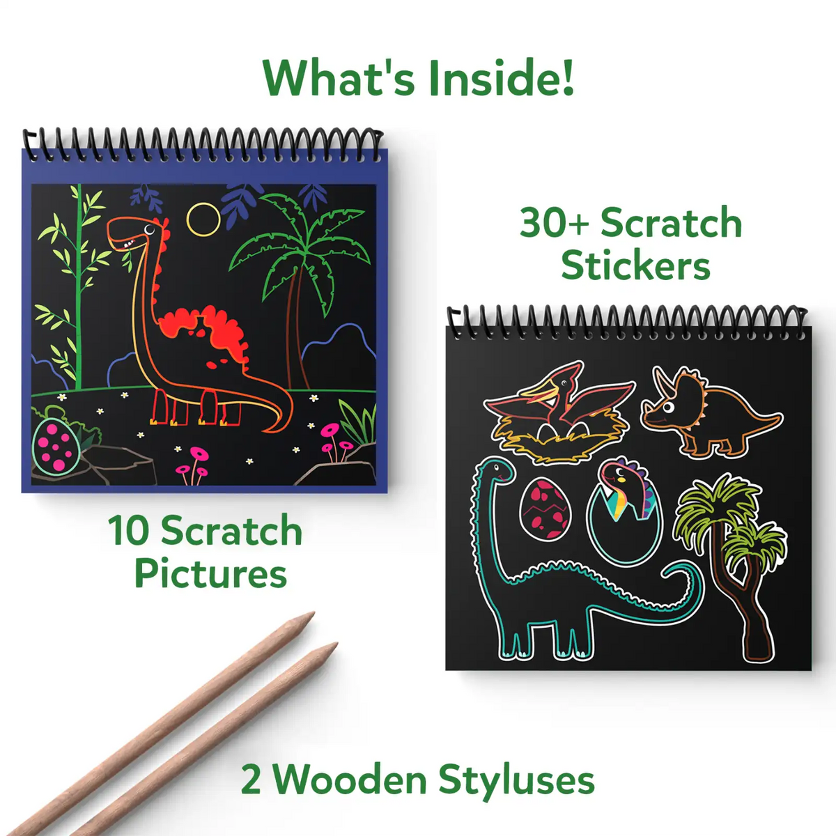 Skillmatics Travel Friendly Magical Scratch Art Book: World of Dinosaurs (ages 3-8)