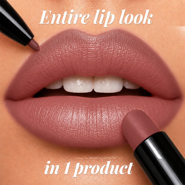 Twin Flame 2in1 Lipstick + Lip Liner 03 Match-Made HIGH-SHINE GLOSSY LIPSTICK | TRANSFER-PROOF MATTE LIP LINER Selected Shade: 03 Match-Made