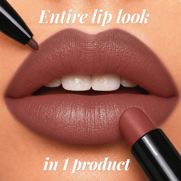 Twin Flame 2in1 Lipstick + Lip Liner 04 Main Squeeze HIGH-SHINE GLOSSY LIPSTICK | TRANSFER-PROOF MATTE LIP LINER Selected Shade: 04 Main Squeeze