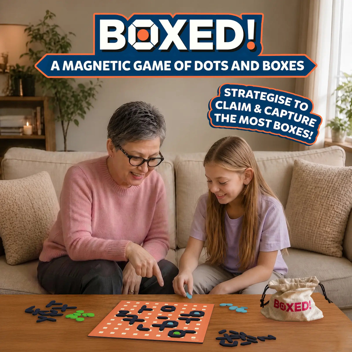 Skillmatics Boxed: A Magnetic Game of Dots & Boxes (ages 5+)