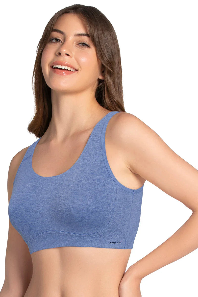 Amante 78801 All Day Lounge Solid Non Padded Non-Wired Bra S / Blue Marl