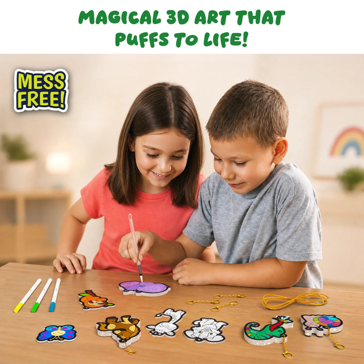 Skillmatics Aqua Puffs: Animal Friends | 3D Art Kit | Gifts for Ages 4-10