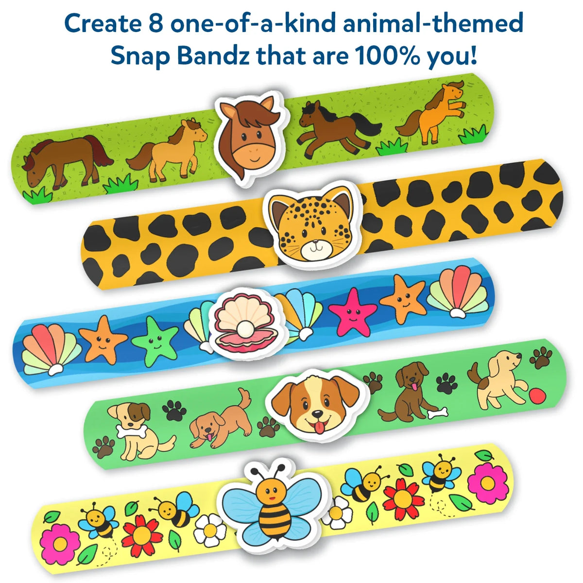 Skillmatics Snap Bandz: Animal Friends | DIY Art & Craft Activity (ages 4-10)