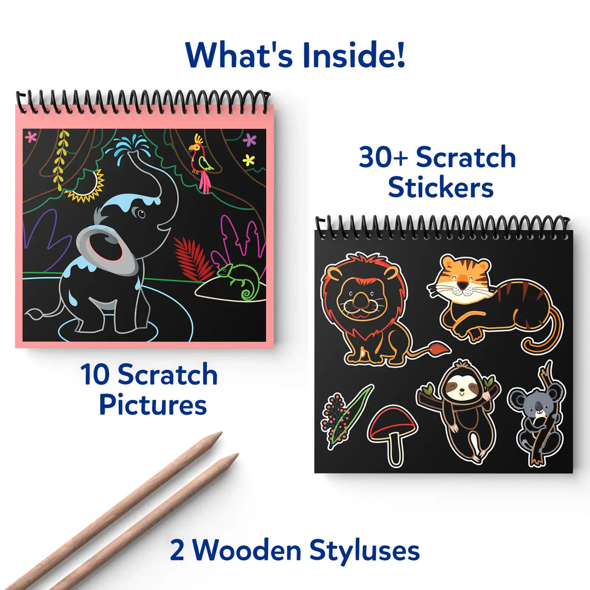 Skillmatics Travel Friendly Magical Scratch Art Book: Amazing Animals (ages 3-8)