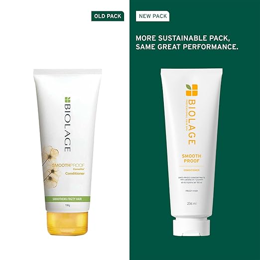 MATRIX BIOLAGE Biolage Smooth Proof Anti-Frizz Conditioner |Up to 72HR Frizz Control | With Camellia Oil & Glycerin | For Dry and Frizzy Hair | For Women and Me