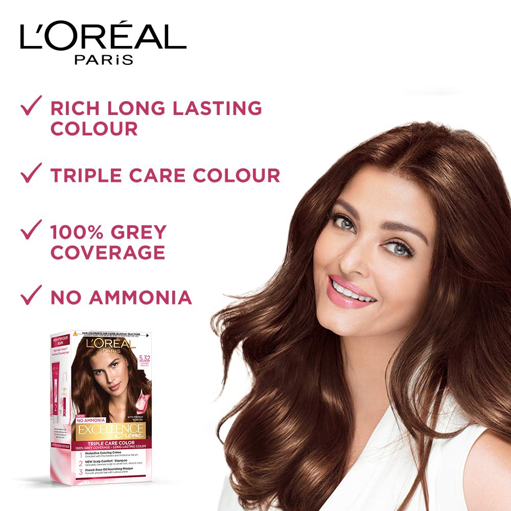 LOREAL PARIS CASTING HAIR COLOR Loreal Paris Excellence Creme Triple Care Color 5.32 Caramel Brown 100G+72ml
