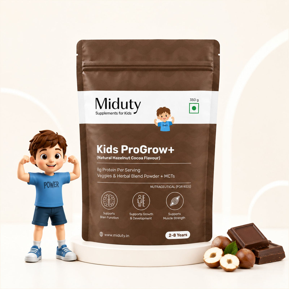 Miduty KIDS PROGROW+ HAZELNUT COCOA 2-8 Years / HAZELNUT