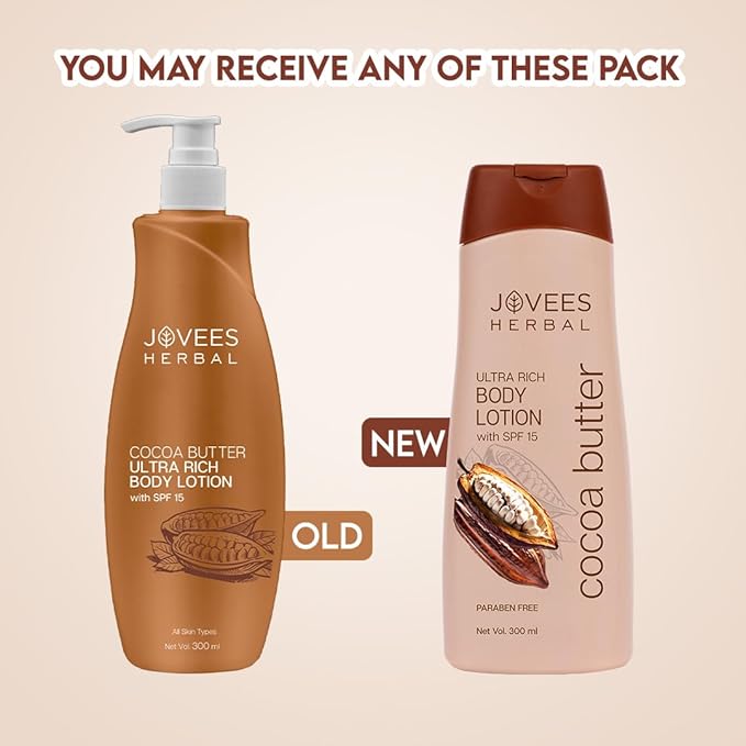 JOVEES HERBAL Jovees Cocoa Butter Body Lotion Provides Deep Moisturisation | Non Sticky Body Moisturizer With Cocia Butter | Winter Body Lotion For Smooth and H
