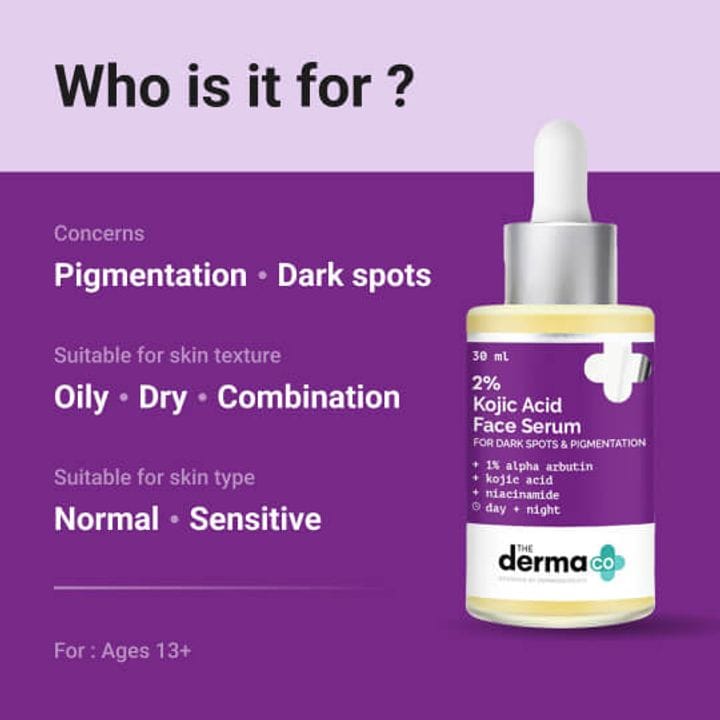 The Derma  2% Kojic Acid Face Serum with 1% Alpha Arbutin & Niacinamide - 30 ml
