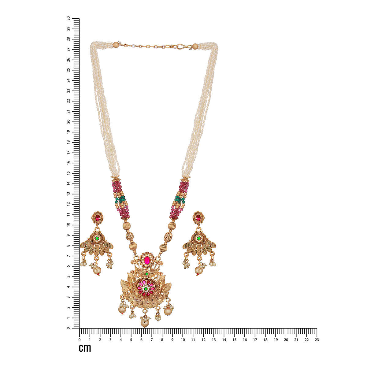 Aatmana 24K Gold-Plated Multi-Color Beaded Handcrafted Traditional Necklace Set