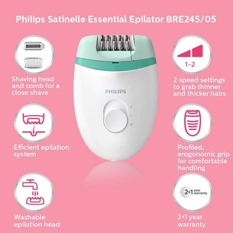 Philips - Epilator BRE245 - White
