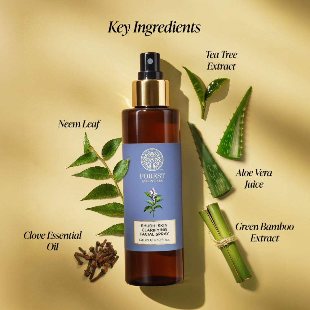 Forest Essentials Shudhi Skin Clarifying Facial Spray - Hydrating Toner for Acne Prone Skin (130ml)