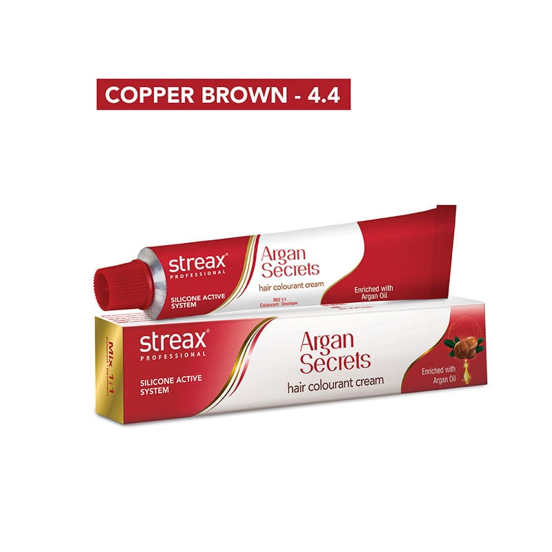 Streax Professional - Argan Secrets Hair Colourant Cream - 4.4 Copper Brown (60g)