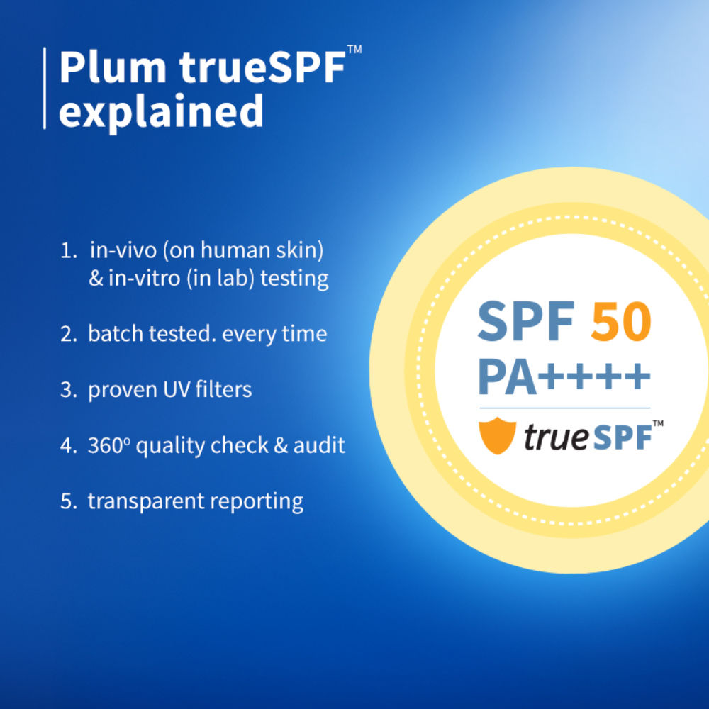 Plum 2% Niacinamide & Rice Water SPF 50 PA+++ Sunscreen, Fades Tan, For Oily To Dry Skin Type (80g)