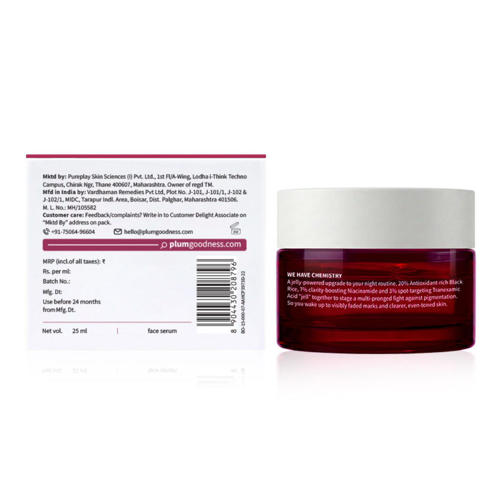 Plum Black Rice & Niacinamide-TXA 10% Night Clarity Jelly Serum (25ml)