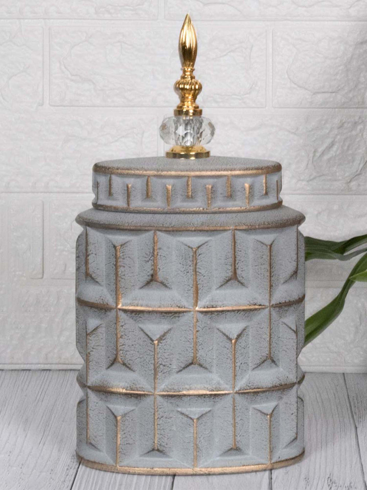 Aarvi Decor Gray Contemporary Modern Tall Silhouette Ceramic Cylindrical Shaped Vase
