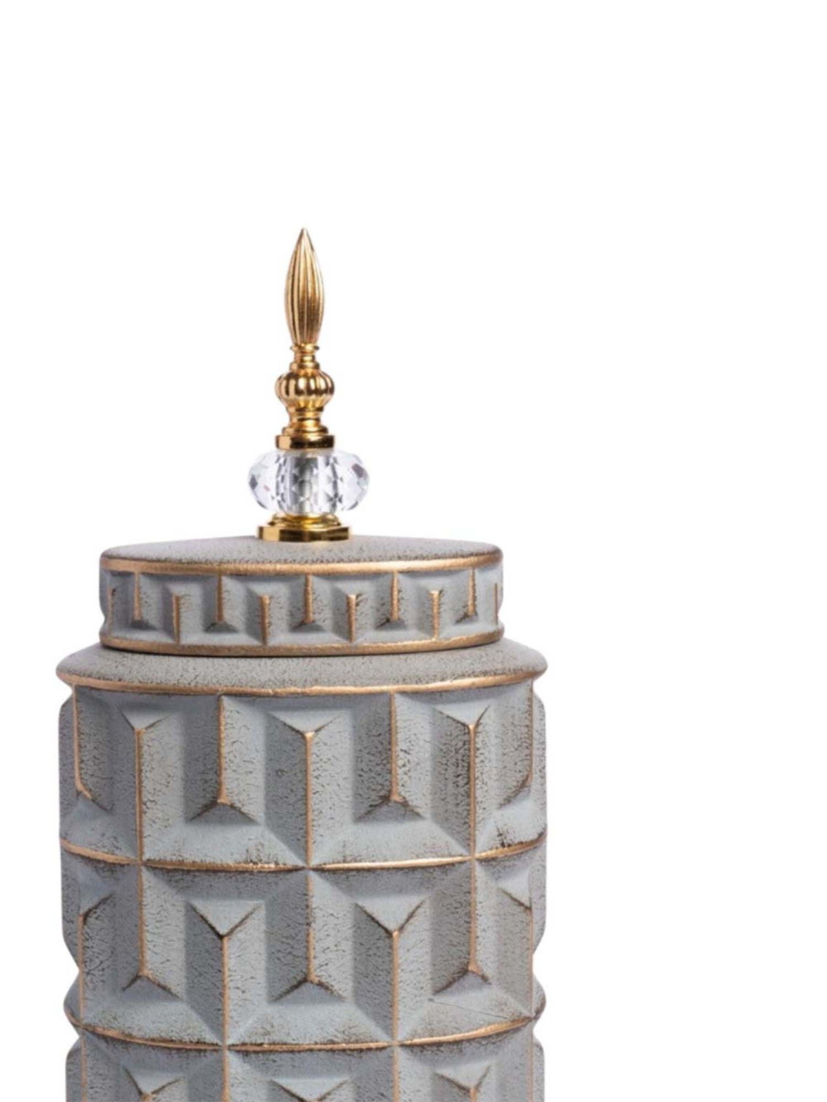 Aarvi Decor Gray Contemporary Modern Tall Silhouette Ceramic Cylindrical Shaped Vase