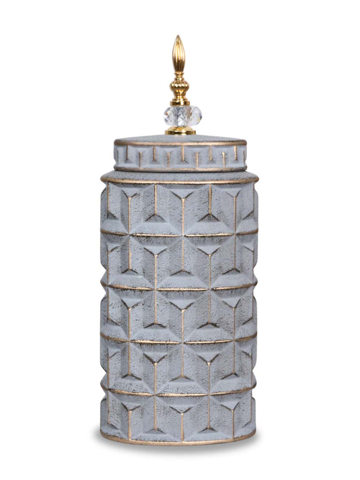 Aarvi Decor Gray Contemporary Modern Tall Silhouette Ceramic Cylindrical Shaped Vase (S) · S