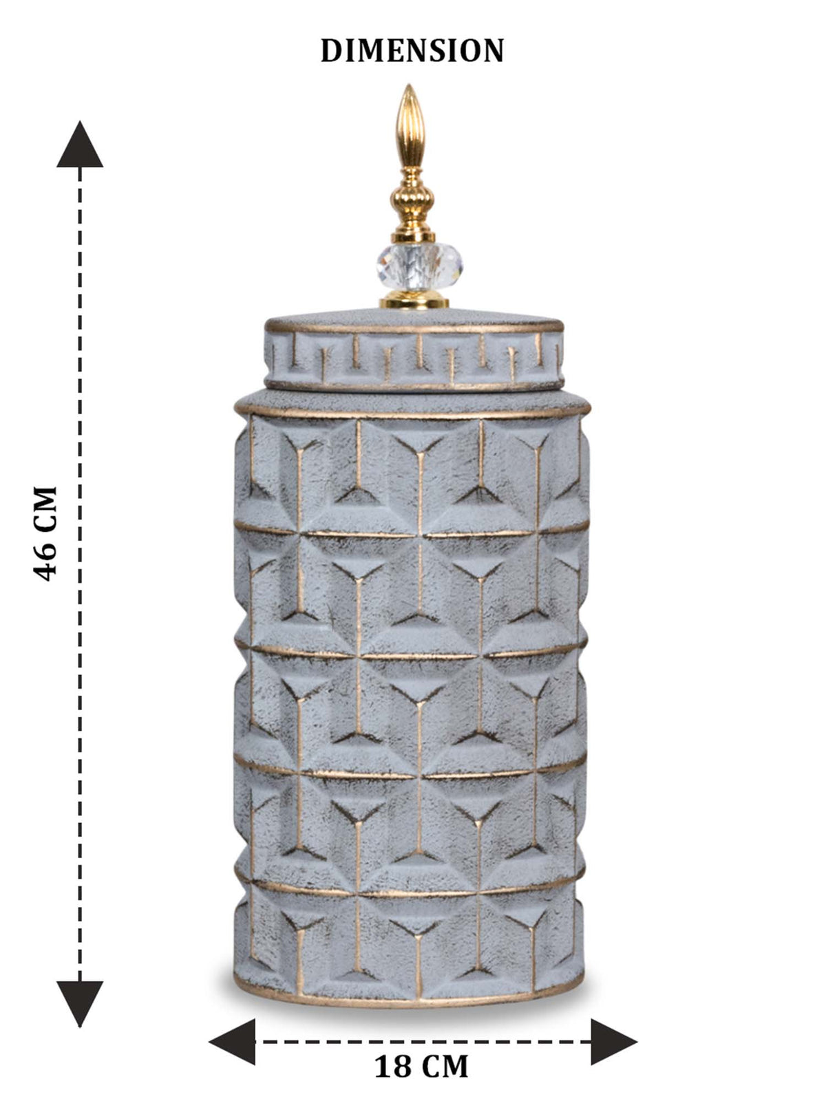 Aarvi Decor Gray Contemporary Modern Tall Silhouette Ceramic Cylindrical Shaped Vase