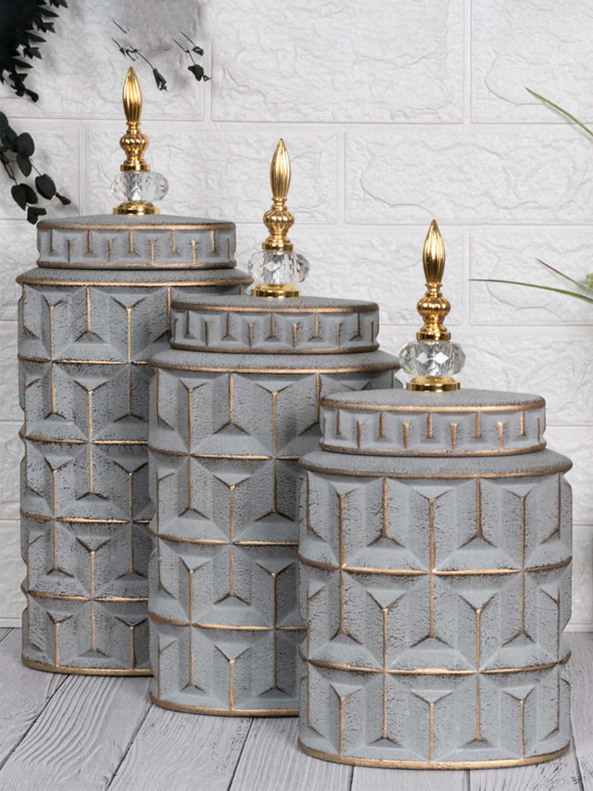 Aarvi Decor Gray Contemporary Modern Tall Silhouette Ceramic Cylindrical Shaped Vase